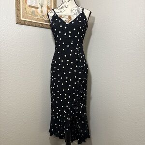 Lovers + Friends Black Polka Dot Ruffle Dress Women’s Size Small